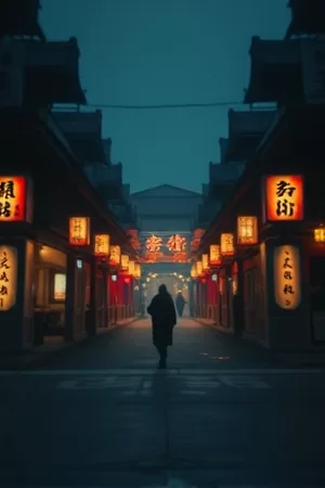 悬疑短片《雾港回声》竖版封面，雾夜电台与磁带特写