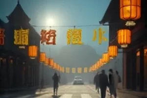 纪实作品《风起茶山》横版封面，清晨茶园薄雾
